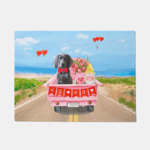 Paillasson Weimaraner Chien Valentine's Day Coeurs de camion