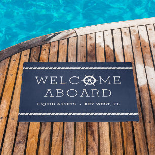 Paillasson Welcome Aboard Personalized Boat Name Doormat