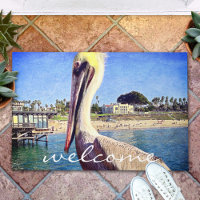 Welcome Beach Pier Pelican Bird Script photo