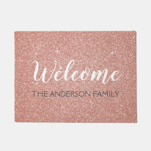 Paillasson Welcome Blush Pink - Rose Gold Nom de famille