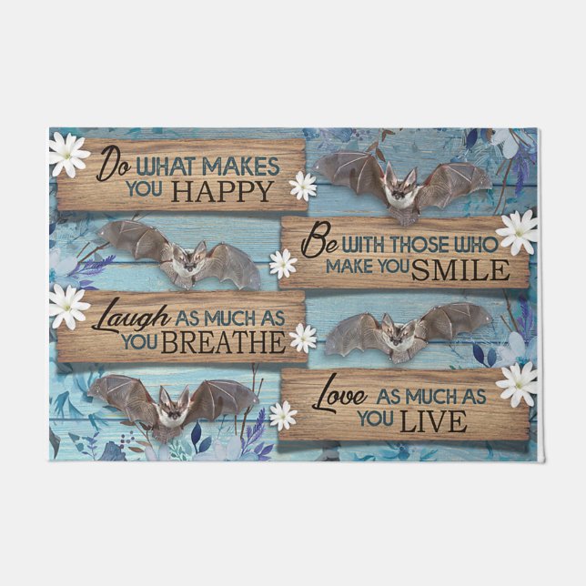 Paillasson Welcome Doormat, Halloween Doormat, Bat Mat (Devant)