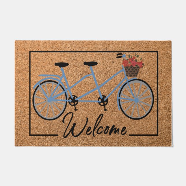 Paillasson  Welcome Floral Bicycle Doormat, Best Bike Lovers (Devant)