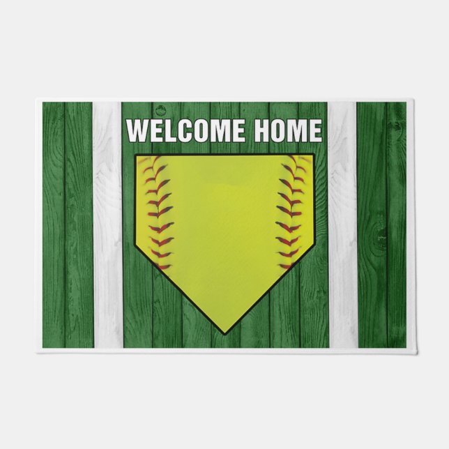 Paillasson Welcome Home Baseball Design (Devant)