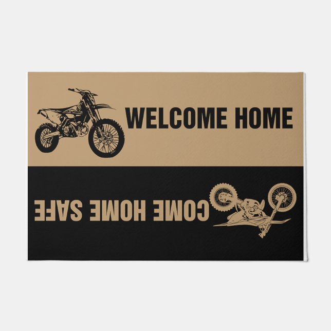 Paillasson Welcome Home Mat, Biker's Gift, Biking Doormat (Devant)