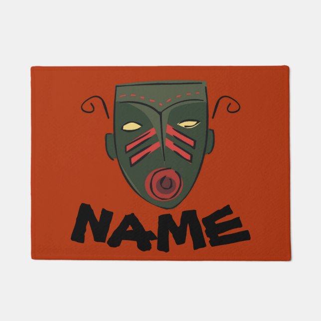Paillasson Welcome Mat, Tiki Bar, modifier le texte Doormat (Devant)