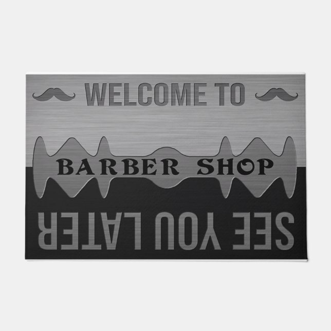 Paillasson Welcome To Barber Shop, See You Later (Devant)