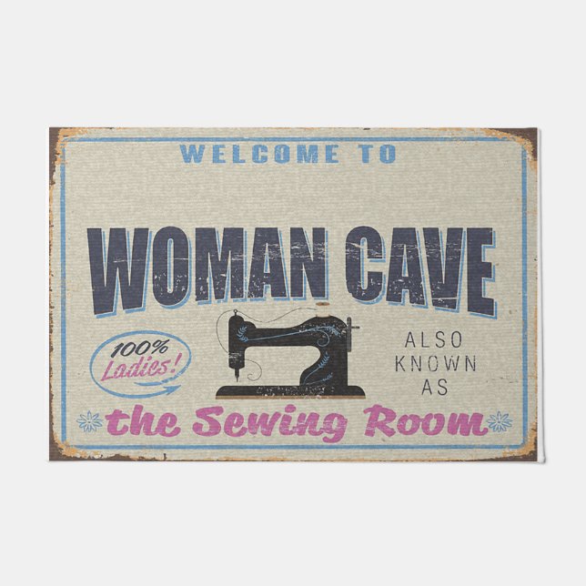 Paillasson Welcome To My Woman Cave, Sewing Room (Devant)