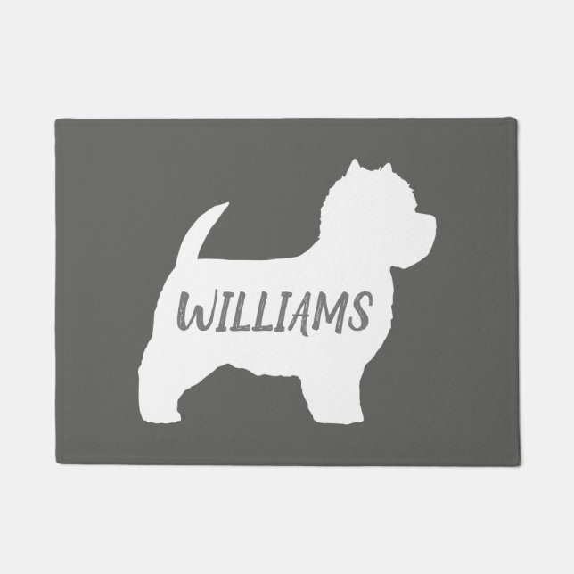 Paillasson West Highland White Terrier Dog Silhouette Custom (Devant)