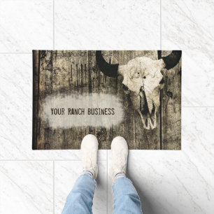Paillasson Western Bull Skull Sepia Vintage Rustic