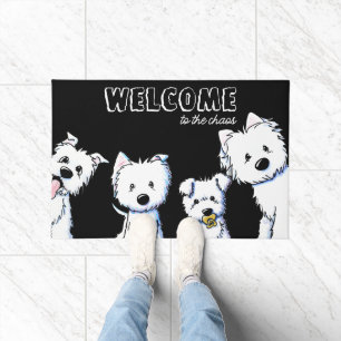 Paillasson Westie Accueil Porte noire Mat