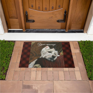 Paillasson Westie sur canapé