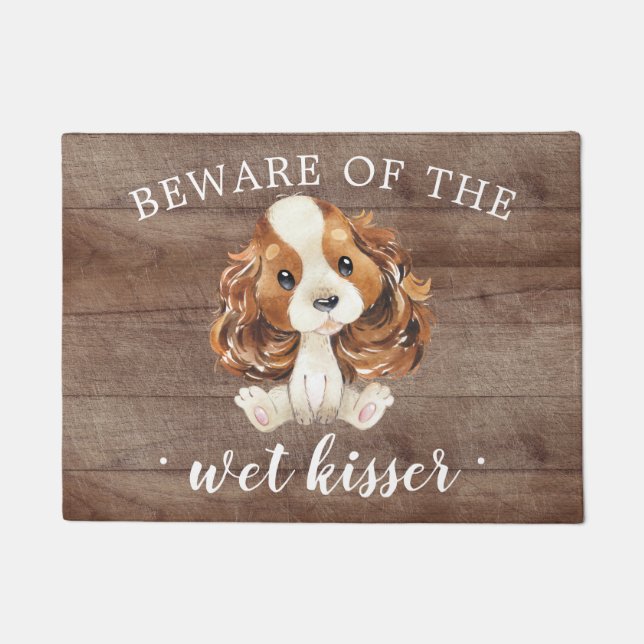 Paillasson Wet Kisser Cavalier King Charles Spaniel Porte Mat (Devant)