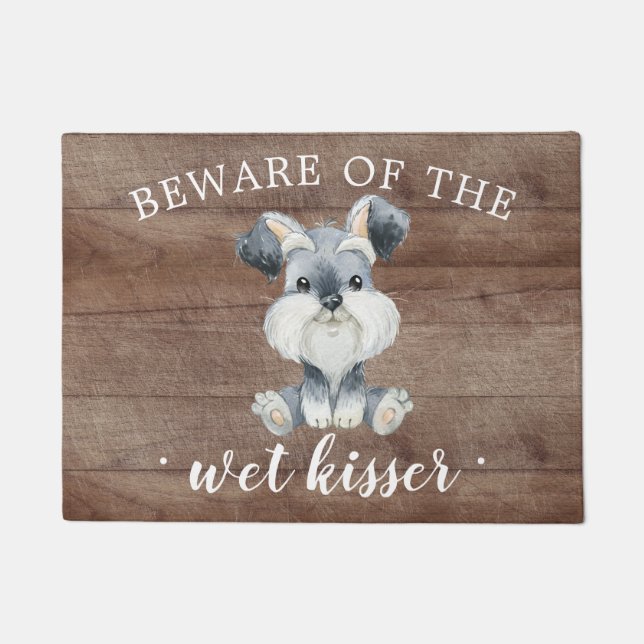 Paillasson Wet Kisser Schnauzer Puppy Dog Dog Mat (Devant)