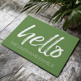 Paillasson Whimssical Custom Family Hello - CAN EDIT COULEUR