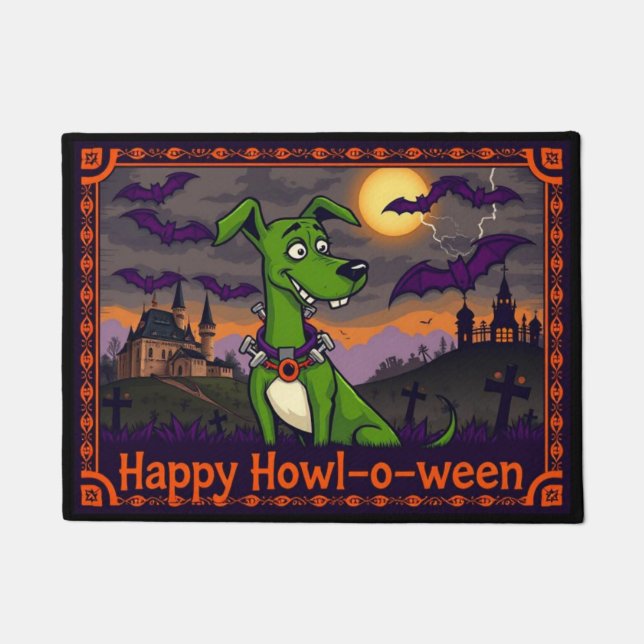 Paillasson Whippetstein Joyeux Howl-o-ween (Devant)