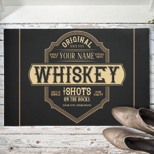 Paillasson Whiskey personnalisé sur le Rocks Liquor Étiquette