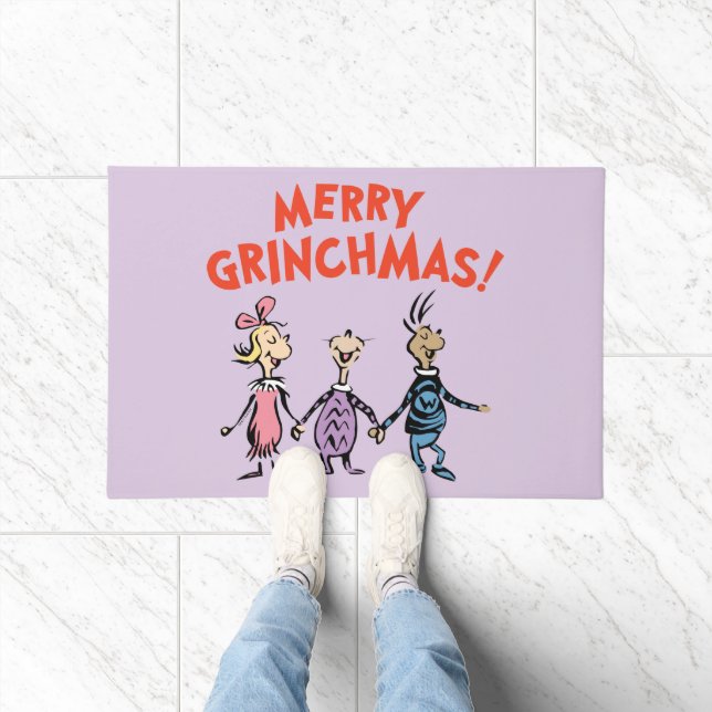 Paillasson Whos Holding Hands Merry Grinchmas (Intérieur)