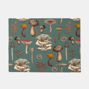 Paillasson Wild Mushrooms on pine green