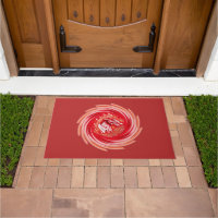 Wild Wolf Whirling mat de porte rouge