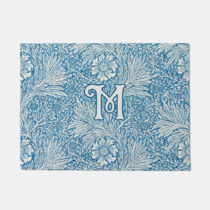 Paillasson William Morris Blue Marigold Monogramme
