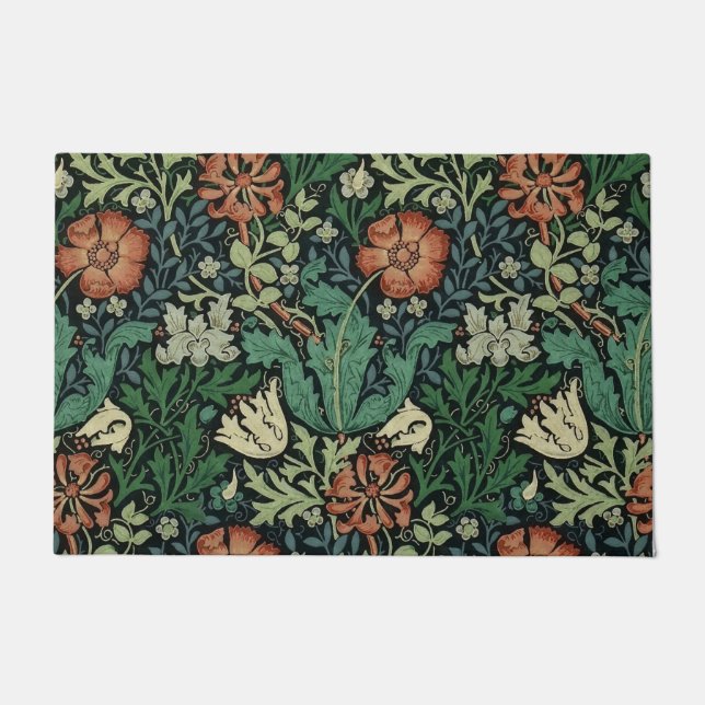 Paillasson William Morris Compton Floral Art Nouveau Motif (Devant)