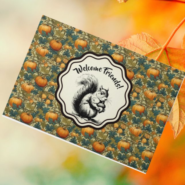 Paillasson William Morris Customise Citrouilles et écureuil (Personalize this doormat!)