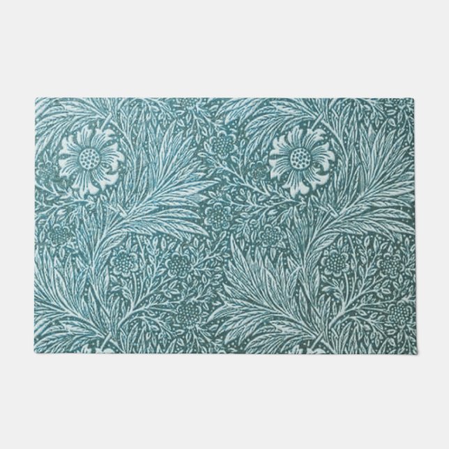 Paillasson William Morris, floral, motif, Vert, métallique, s (Devant)
