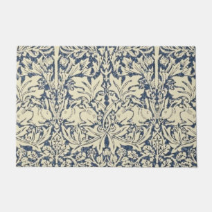 Paillasson William Morris, gris bleu, motif, Art nouveau, vin