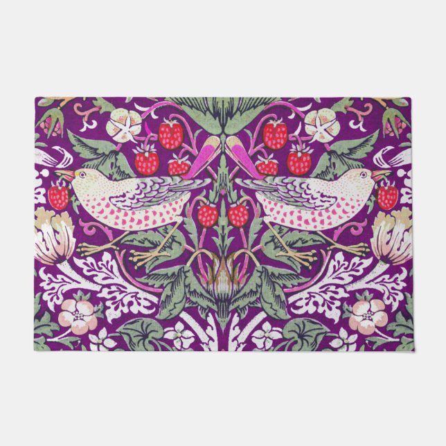 Paillasson William Morris Strawberry Thief Bienvenue (Devant)