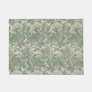 Paillasson William Morris tulip fond textile vert