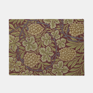 Paillasson William Morris Vigne Raisin Rouge Vert Art
