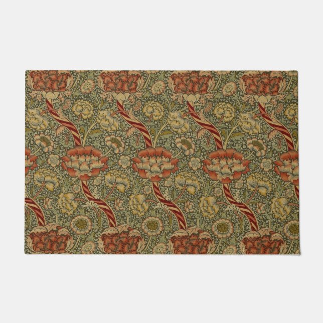 Paillasson William Morris Wandle Anglais Floral Damask Design (Devant)