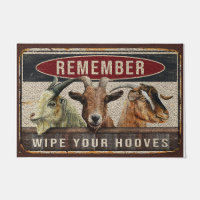 Wipe your hoovesRug, Funny goat doormat