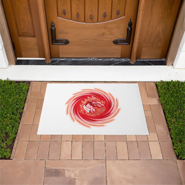 Paillasson Wolf sauvage Whirling mat de porte blanche (De plein air)