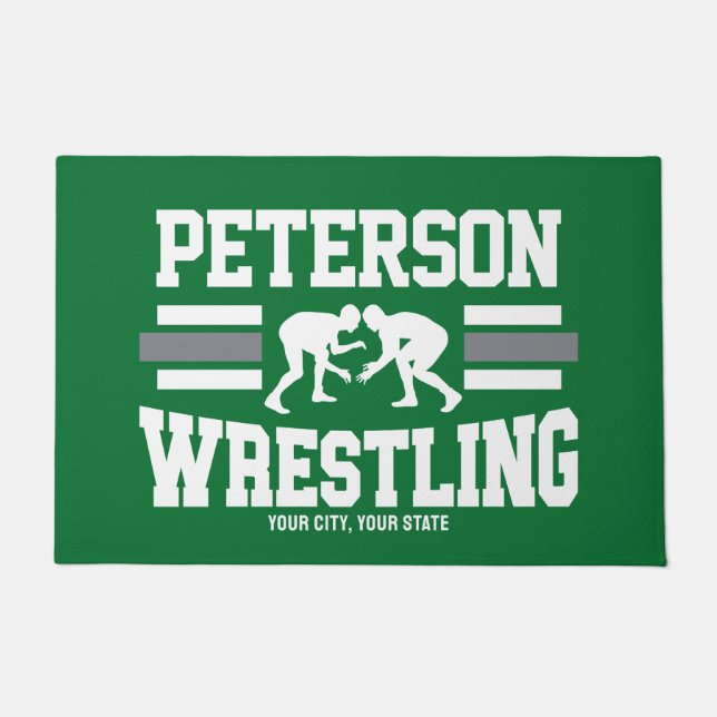 Paillasson Wrestler AJOUTER LE NOM École Athlète Équipe de lu (Devant)