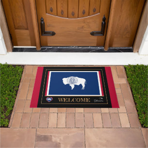 Paillasson Wyoming & Wyoming Flag house/sports États-Unis