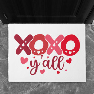 Paillasson XOXO Y'all   Cute Valentine Coeur Typographie