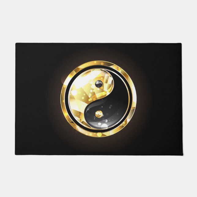 Paillasson Yin Yang or sur noir (Devant)