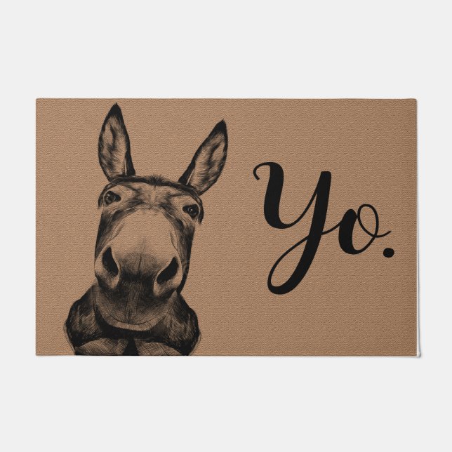 Paillasson Yo Extraordinaire Donkey Doormat, Funny Donkey Mat (Devant)
