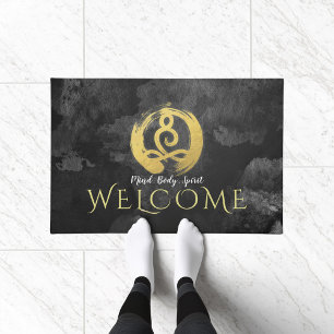 Paillasson Yoga Instructor Gold Meditation Posture Symbole Ze