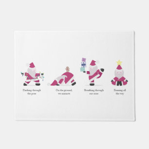 Paillasson Yogi Père Noël Funny Yoga Pun Noël Carte