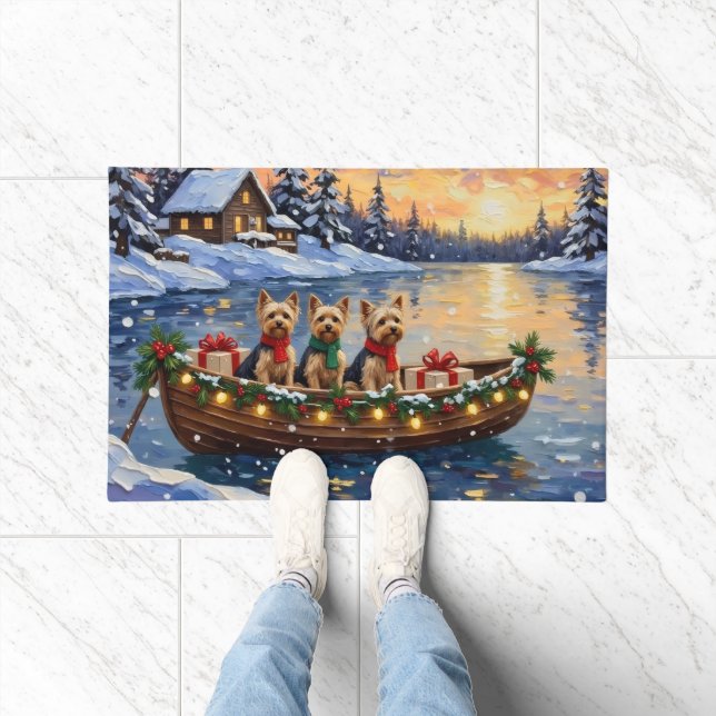 Paillasson Yorkipoo Christmas Boat Holiday (Intérieur)