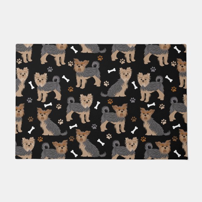Paillasson Yorkshire Terrier Paws et Bones Yorkie Chien (Devant)