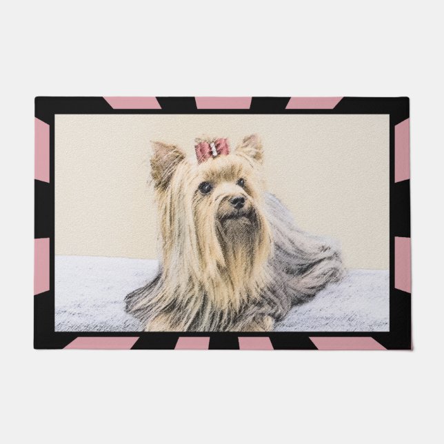 Paillasson Yorkshire Terrier Peinture - Cute Original Chien A (Devant)