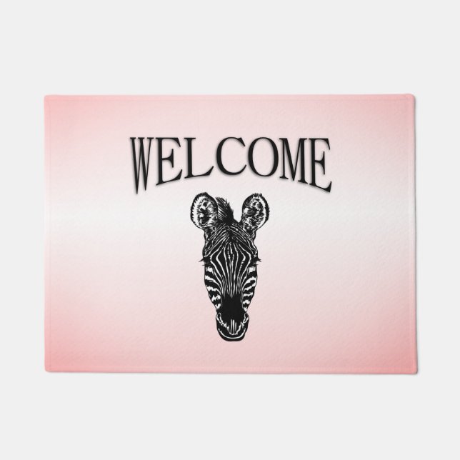 Paillasson Zebra Head on Pink (Devant)