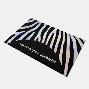 Paillasson Zebra rayures motif + votre arrière - plan & idées