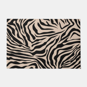 Paillasson Zebra Stripes crème Beige Black Wild Poster de an