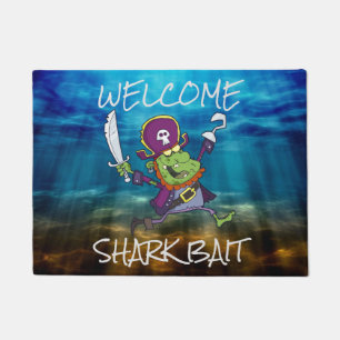 PAILLASSON ZOMBIE PIRATE CARTOON SHARK BAIT DOORMAT