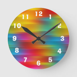 Pailles multicolores Abstraites horloge murale acr