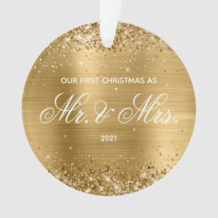Pailleté Or Feuille Notre Premier Noël